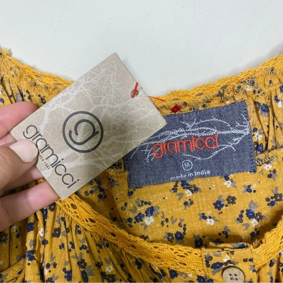 ✨NWT Gramicci Yellow Highland Floral Olivia Roisin Shift Dress Size Medium - Picture 5 of 12